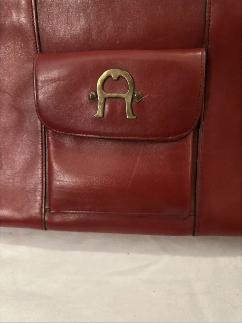 Vintage 60s 70s ETIENNE AIGNER Large Handmade Leather Handbag Shoulder Bag RARE